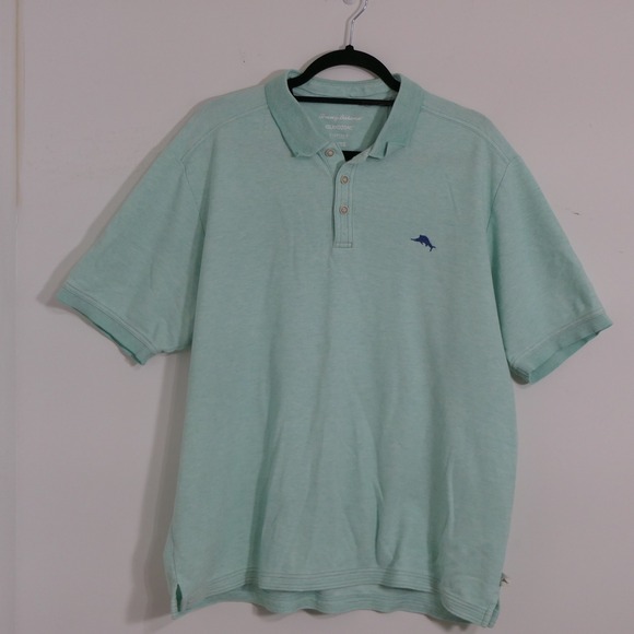 Tommy Bahama Other - Tommy Bahama Men IslandZone Polo XL Mint Green Space Dye Coastal Supima Tropical